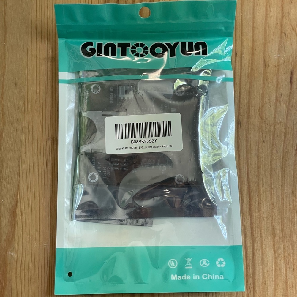 GINTOOYUN SD SDHC SDXC MMC to 3.5" 40Pin Male IDE Adapter Card SD Memory Card